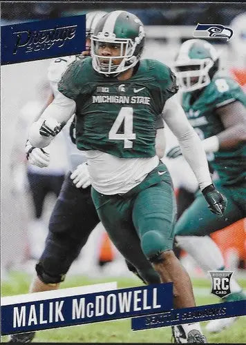 Original gloss Malik McDowell football card from Panini Prestige 2017 Seahawks rookie