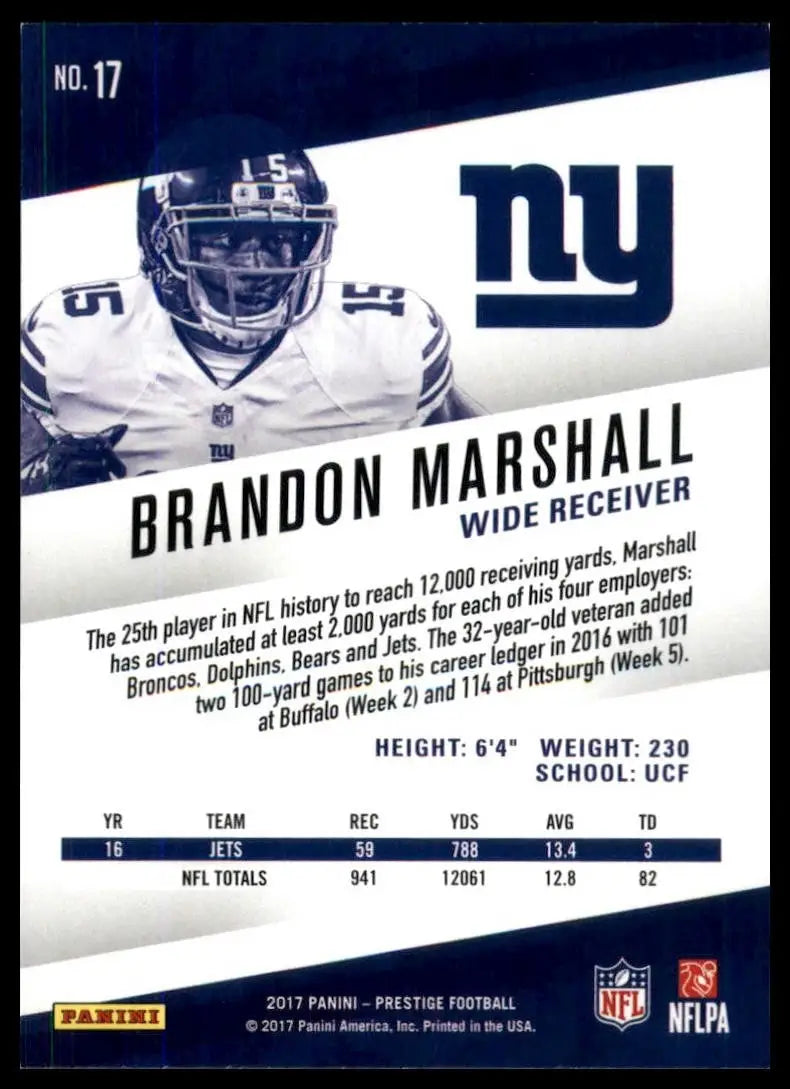 2017 Panini Prestige - Brandon Marshall #17