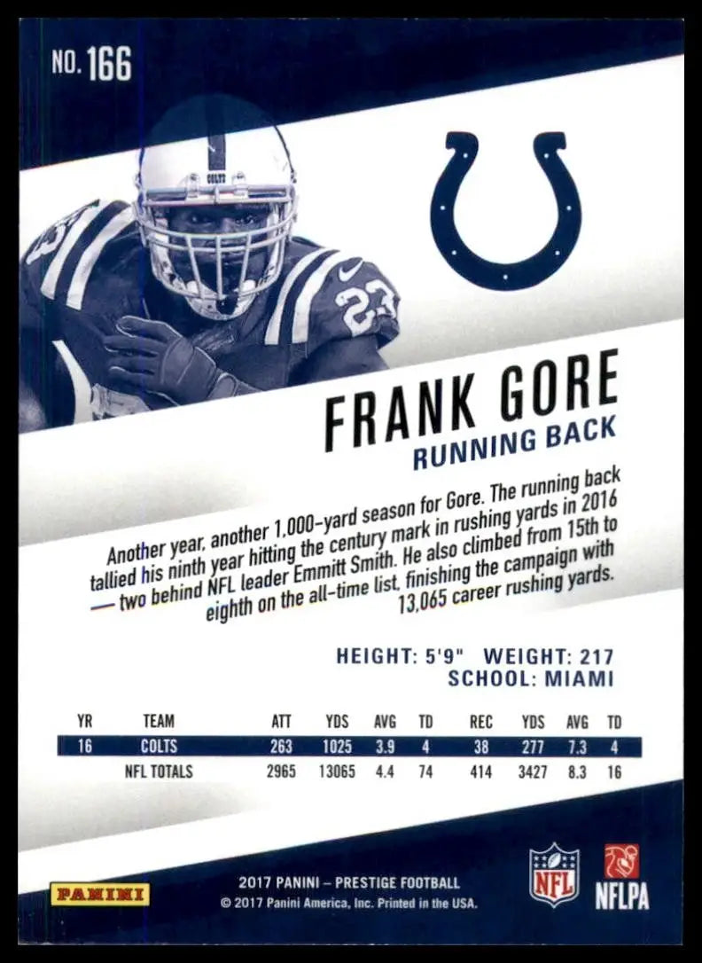 2017 Panini Prestige - Frank Gore #166