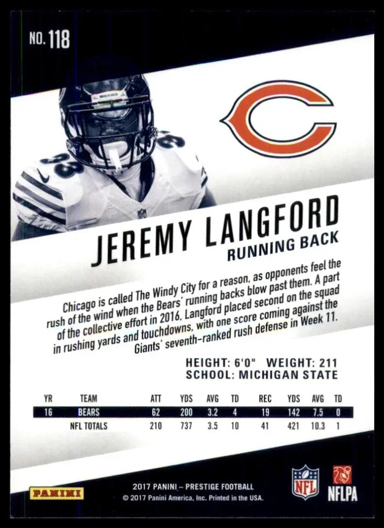 2017 Panini Prestige - Jeremy Langford #118