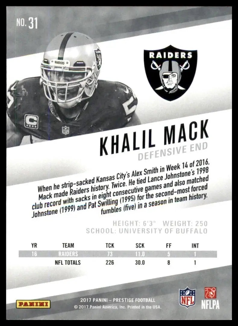 2017 Panini Prestige - Khalil Mack #31