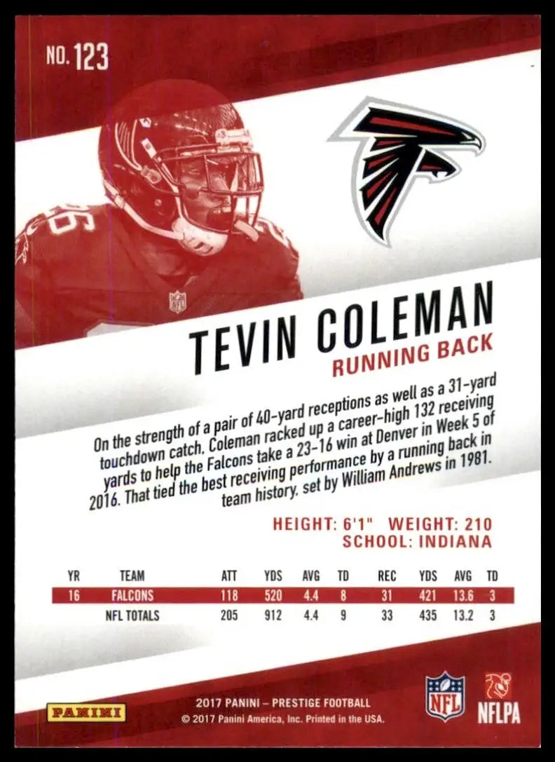 2017 Panini Prestige - Tevin Coleman #123
