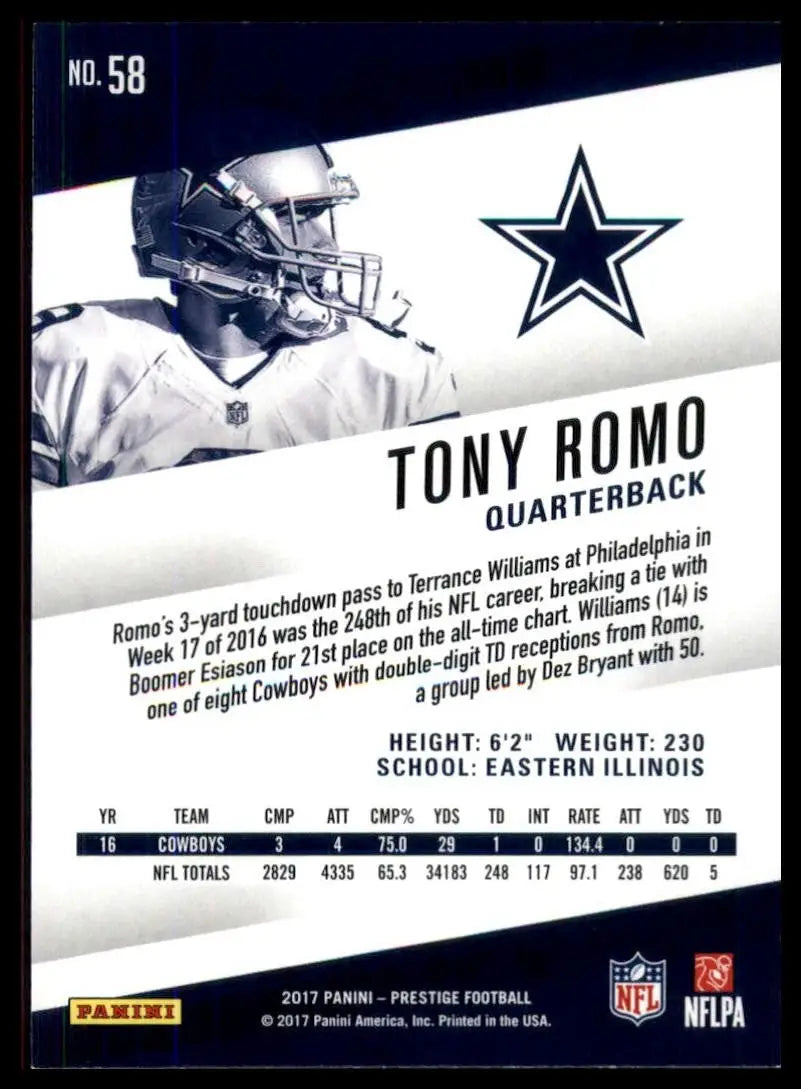 2017 Panini Prestige - Tony Romo #58