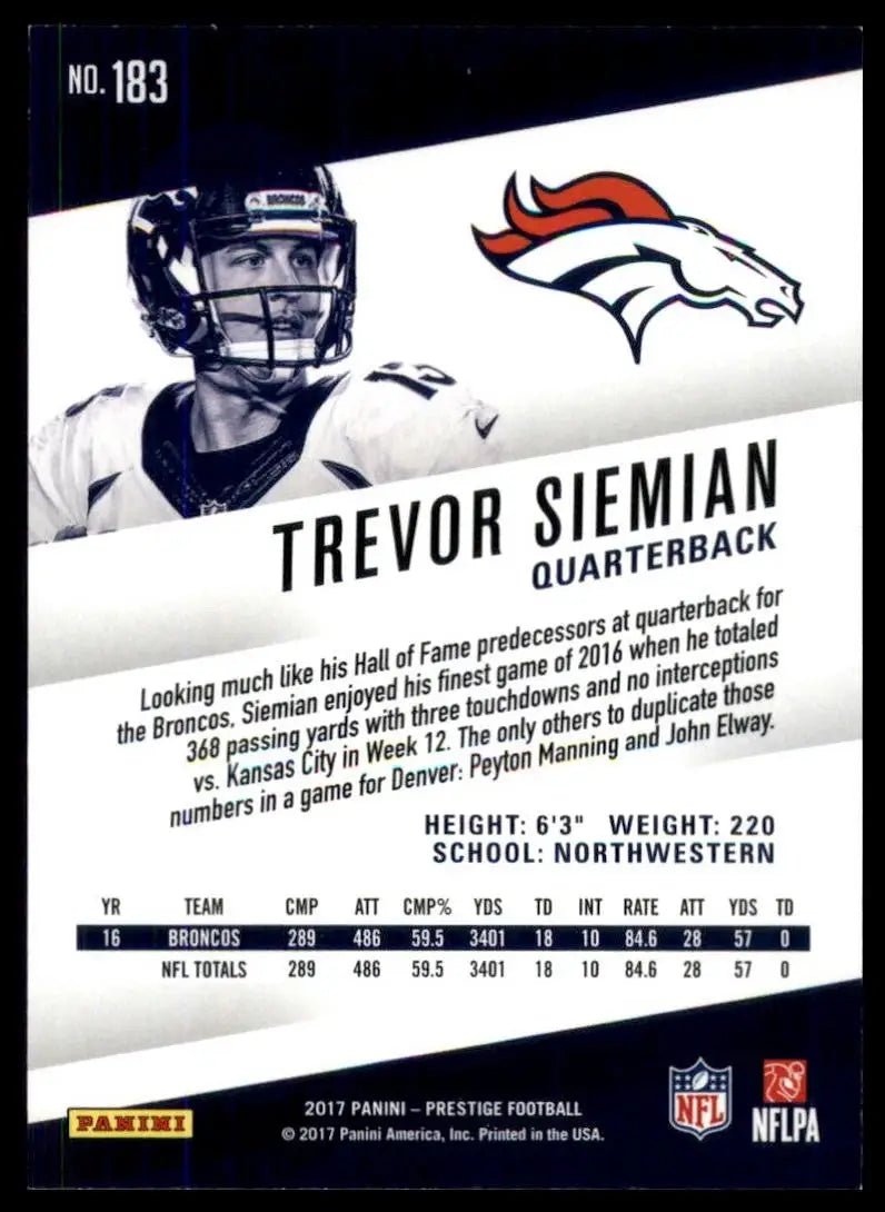 2017 Panini Prestige - Trevor Siemian #183
