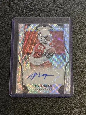 2017 Panini Prizm #RA-TJL T.J. Logan Rookie Autographs Prizm Blue Wave #/149 - Football Card Single