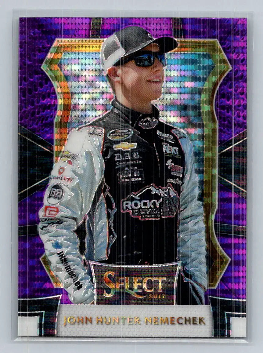 2017 Panini Select #93 John Hunter Nemechek Purple Pulsar Prizms - Racing Card Single