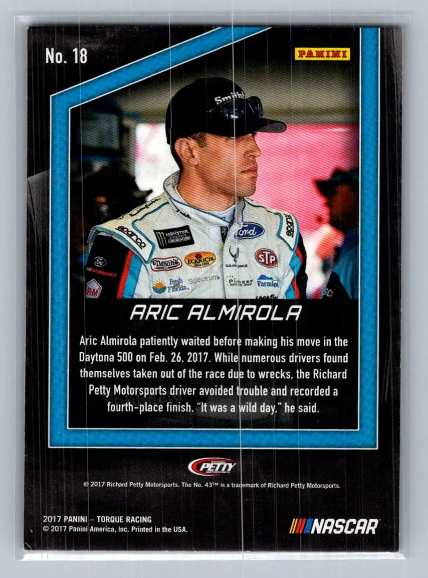 2017 Panini Torque #18 Aric Almirola Richard Petty Motorsports - Racing Card Single