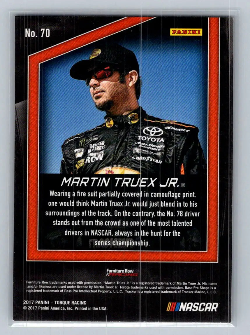 2017 Panini Torque #70 Martin Truex Jr. Furniture Row Racing - Racing Card Single