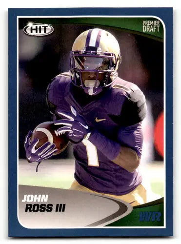 Original gloss Football trading card from 2017 SAGE Hit Premier Draft John Ross NM-MT
