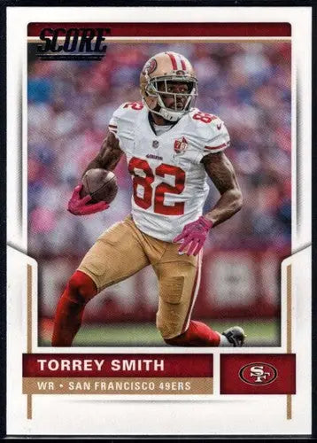 Torrey Smith football card with original gloss in NM-MT condition from 2017 Score series