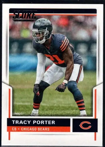 2017 Score Tracy Porter football card with original gloss and Tracy Porter NM-MT grade