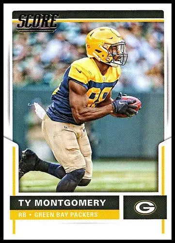 American football trading card of Ty Montgomery NM-MT Packers from 2017 Score