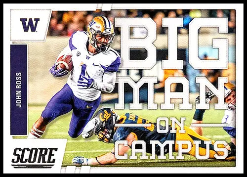 Football trading card featuring 2017 Score Big Man on Campus John Ross NM-MT