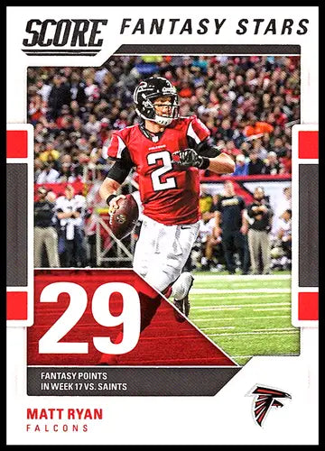 Original gloss 2017 Score Fantasy Stars Matt Ryan football card Falcons NM-MT