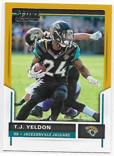 2017 Score Gold T.J. Yeldon football card with original gloss NM-MT Jaguars
