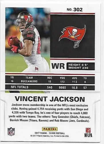 Original gloss 2017 Score Red Vincent Jackson football card Buccaneers NM-MT