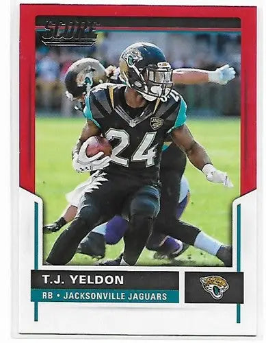 Original gloss T.J. Yeldon football card 2017 Score Red NM-MT Jaguars