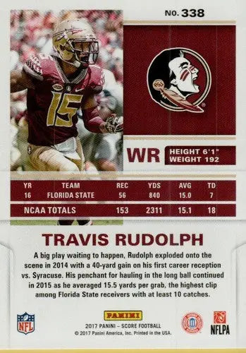 2017 Score Rookies #338 Travis Rudolph NM-MT RC Rookie - Football Card Single