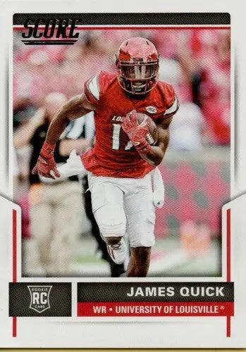 2017 Score Rookies James Quick football card with original gloss in excellent NM-MT condition