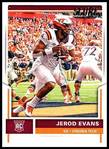 Original gloss 2017 Score Rookies Jerod Evans football card in NM-MT condition