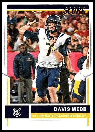 Davis Webb rookie card from 2017 Score Rookies series with original gloss