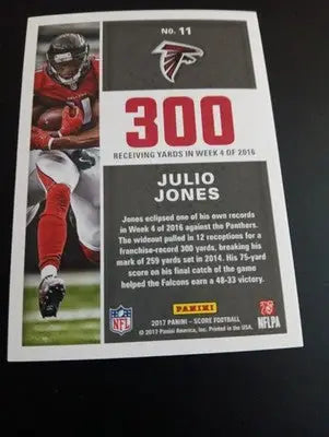 2017 Score - Standout Numbers Julio Jones #11. Falcons. NRMT+ - Football Card Single
