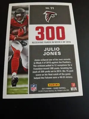2017 Score - Standout Numbers Julio Jones #11. Falcons. NRMT+ - Football Card Single