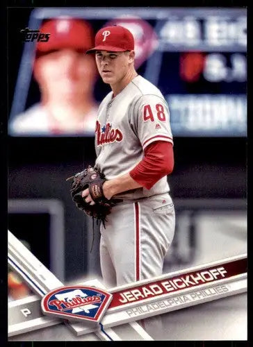 Original gloss baseball card of Jerad Eickhoff NM-MT from 2017 Topps series