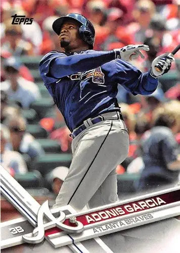 2017 Topps Adonis Garcia baseball card with original gloss NM-MT Braves ID 3670