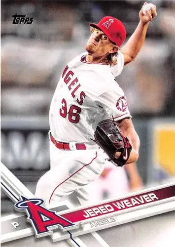 2017 Topps #135 Jered Weaver NM-MT Angels baseball card with original gloss