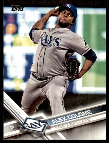 Baseball card featuring Alex Colome with original gloss, 2017 Topps NM-MT Rays