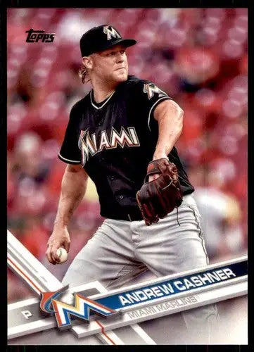 Andrew Cashner baseball card with original gloss from 2017 Topps NM-MT Marlins