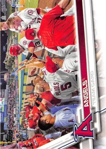 Original gloss Los Angeles Angels baseball team card from 2017 Topps #189 featuring Los Angeles team