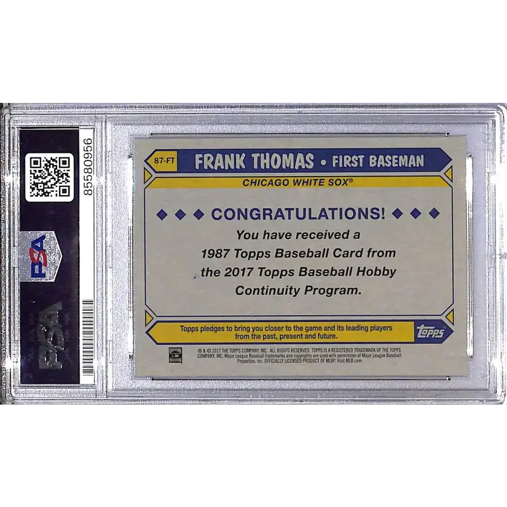 2017 Topps 1987 Refractor #87-FT Frank Thomas PSA Authentic Auto Chicago White Sox - Baseball Card Single