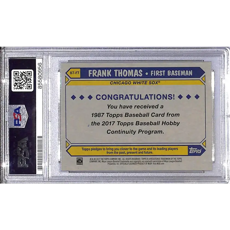 2017 Topps 1987 Refractor #87-FT Frank Thomas PSA Authentic Auto Chicago White Sox - Baseball Card Single
