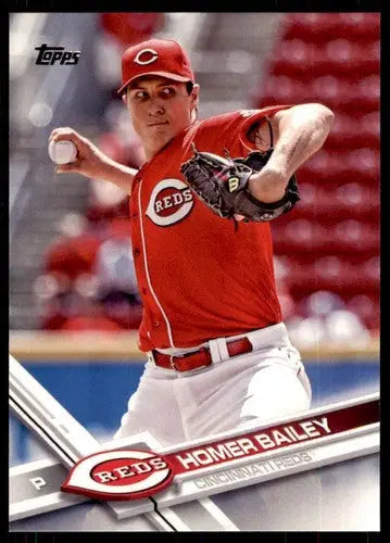 Homer Bailey baseball card 2017 Topps #200 with original gloss Reds ID 4344