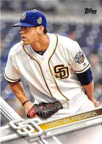 2017 Topps Christian Friedrich Baseball Card with original gloss featuring Padres player