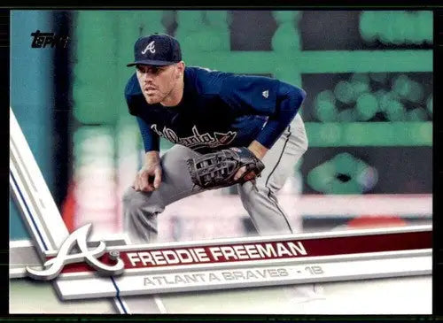 Baseball card featuring Freddie Freeman of the Atlanta Braves with original gloss NM-MT