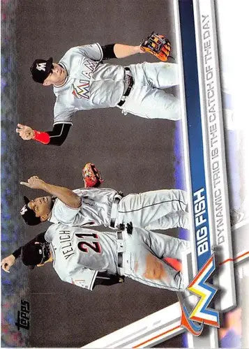 Original gloss baseball card featuring 2017 Topps Big Fish NM-MT Marlins ID 3683