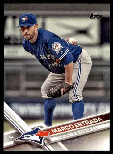 Original gloss Marco Estrada baseball card from 2017 Topps Blue Jays series