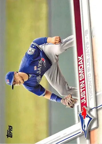 Justin Smoak Blue Jays baseball card from 2017 Topps #316 with original gloss