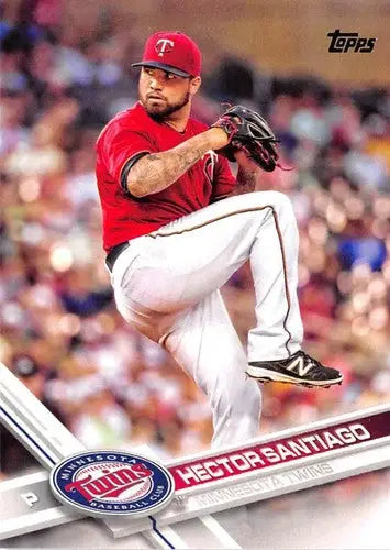 Original gloss Hector Santiago baseball card 2017 Topps NM-MT Twins collectible