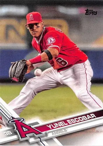 2017 Topps #363 Yunel Escobar Angels baseball card with original gloss sports cards