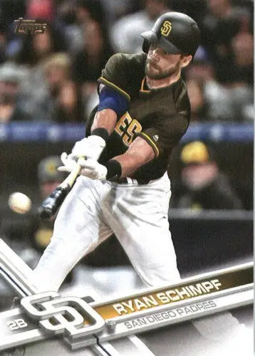 2017 Topps Ryan Schimpf baseball card with original gloss Padres simply Sandoval