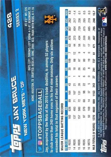 2017 Topps #428 Jay Bruce NM-MT Mets - Baseball Card Single