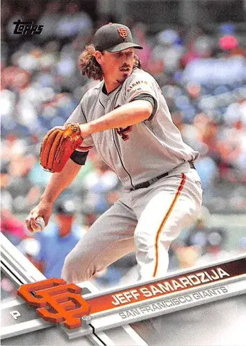 Original gloss baseball card featuring Jeff Samardzija NM-MT Giants from 2017 Topps #463