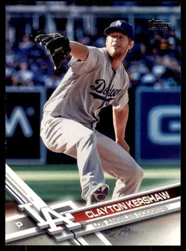 Original gloss Clayton Kershaw baseball card 2017 Topps #50 Clayton Kershaw NM-MT
