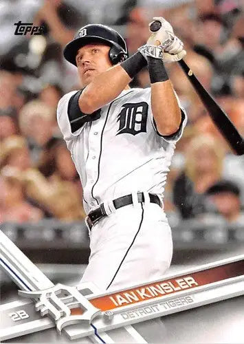 Original gloss baseball player swinging bat featuring Ian Kinsler NM-MT Tigers card