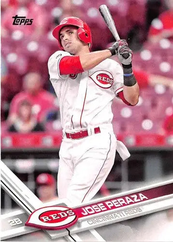 Original gloss baseball card featuring Jose Peraza NM-MT from 2017 Topps Reds