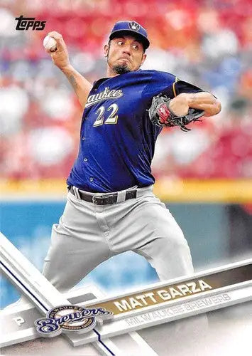 Baseball card featuring Matt Garza with original gloss, 2017 Topps #507 NM-MT